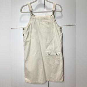 St. John's Bay Cream Cotton Jumper Overall Dress
